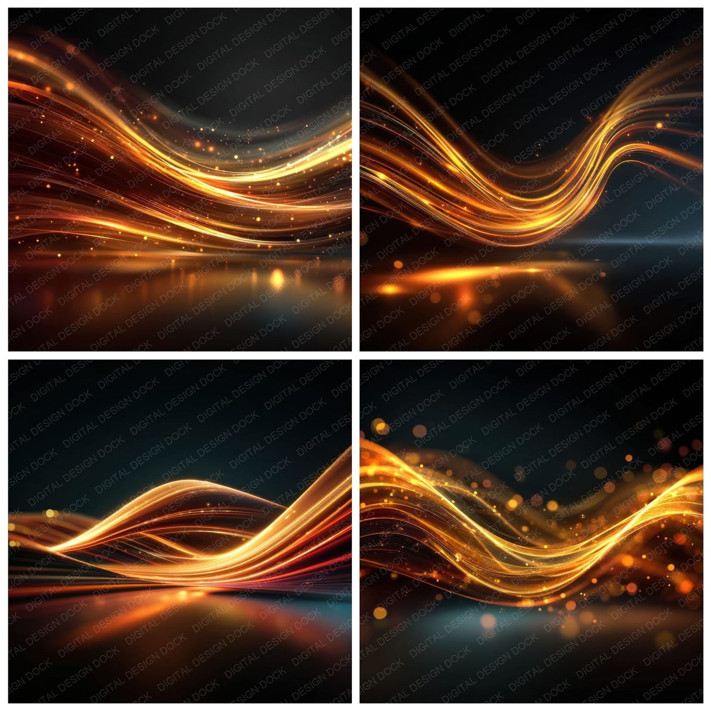 Fire Ribbon Light Background Digital Paper Pack (DDD000287)