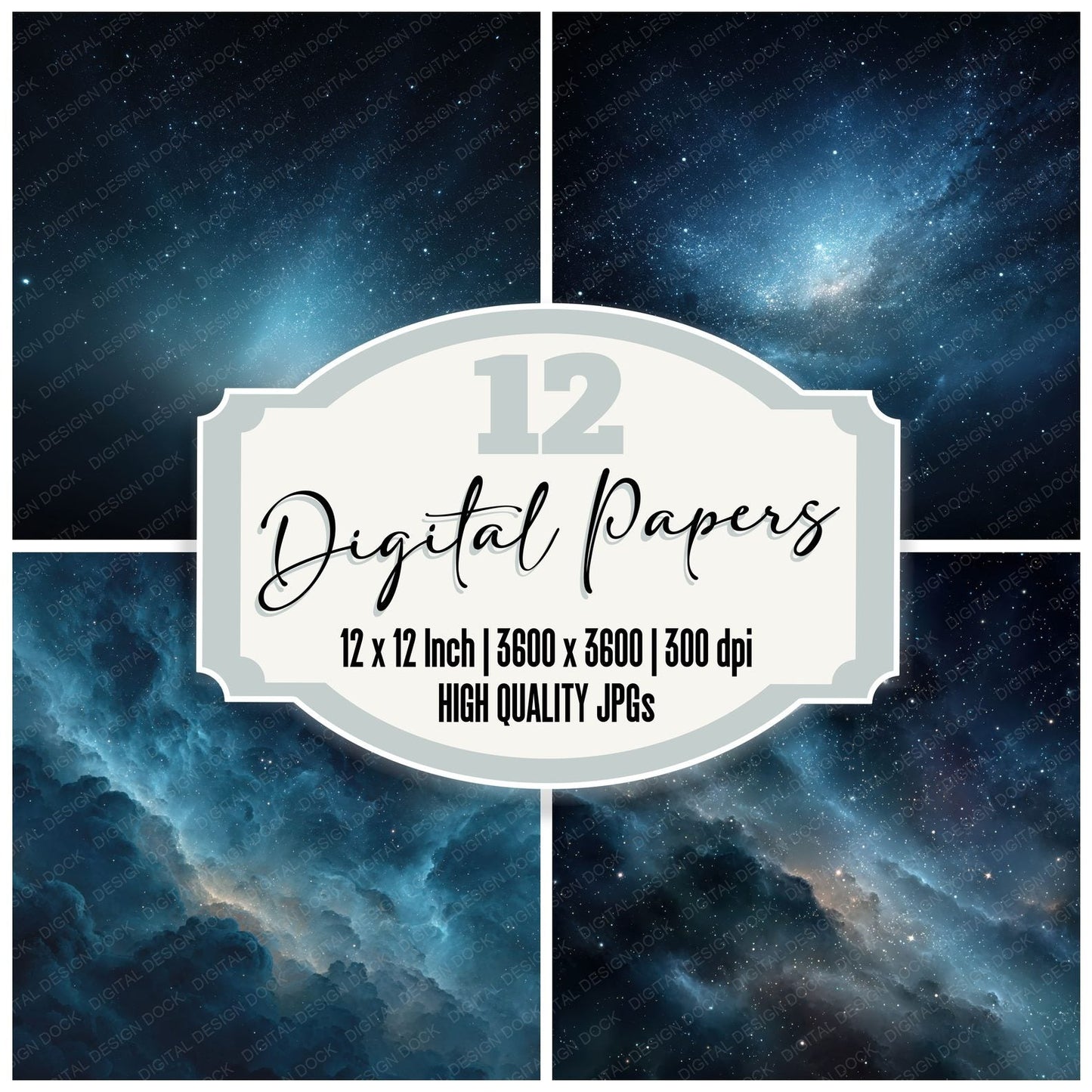 Minimal Cosmic Space Background Digital Paper Pack (DDD000290)