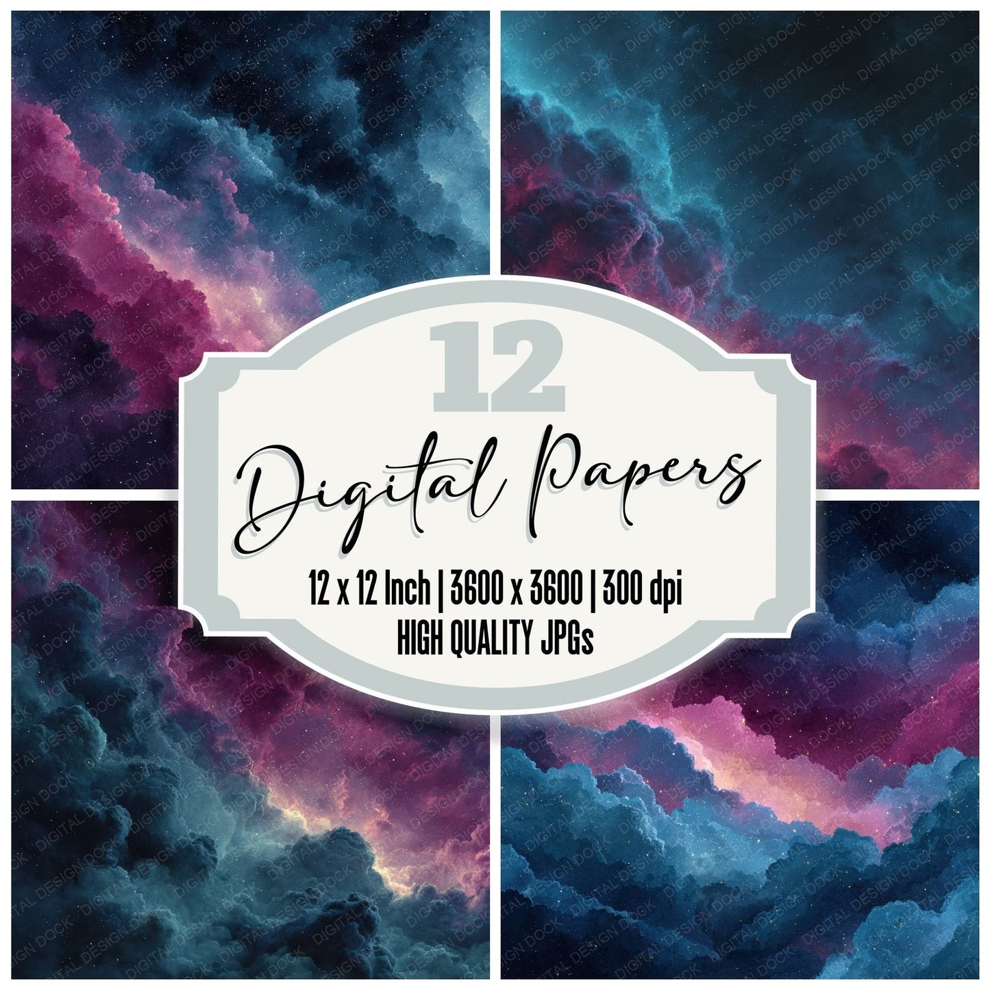 Nebula Cloud Space Background Digital Paper Pack (DDD000292)