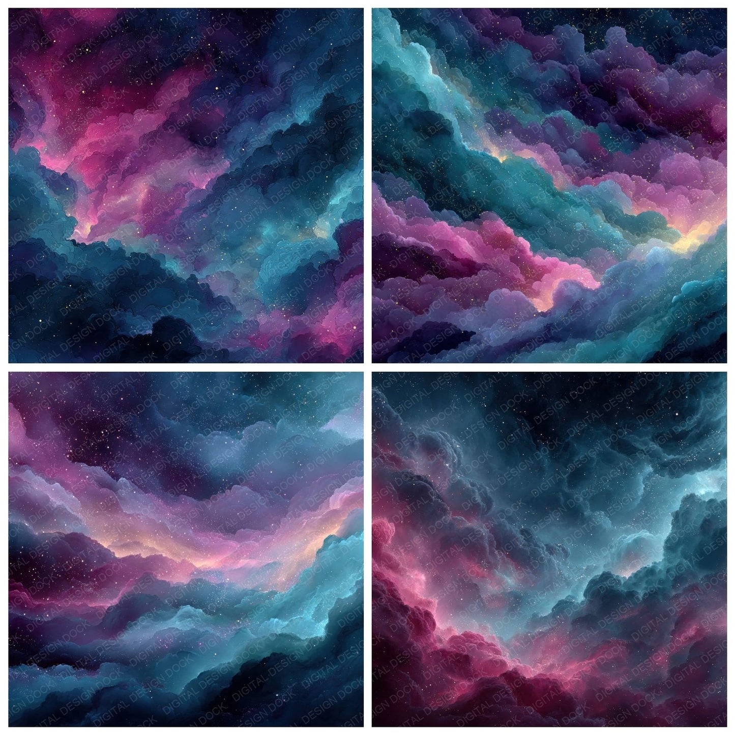 Nebula Cloud Space Background Digital Paper Pack (DDD000292)