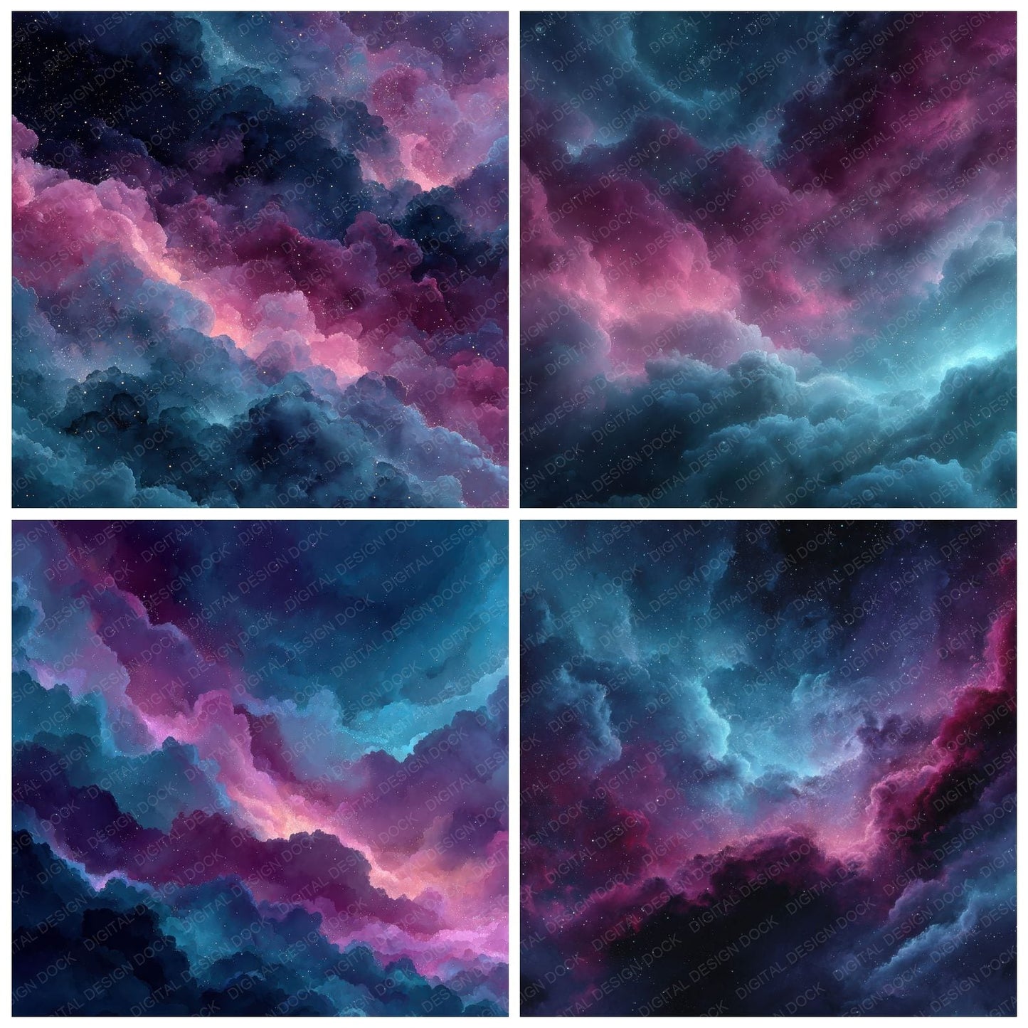 Nebula Cloud Space Background Digital Paper Pack (DDD000292)
