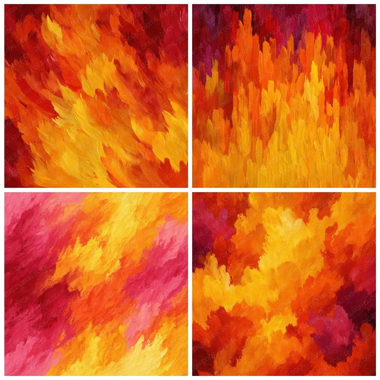 Painterly Fire Texture Background Digital Paper Pack (DDD000293)