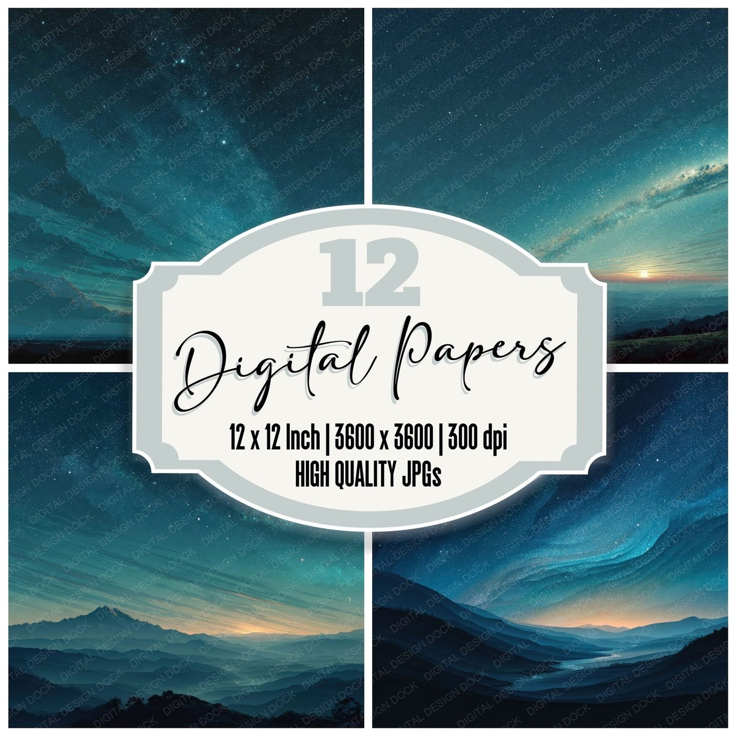 Planet Horizon Space Background Digital Paper Pack (DDD000294)