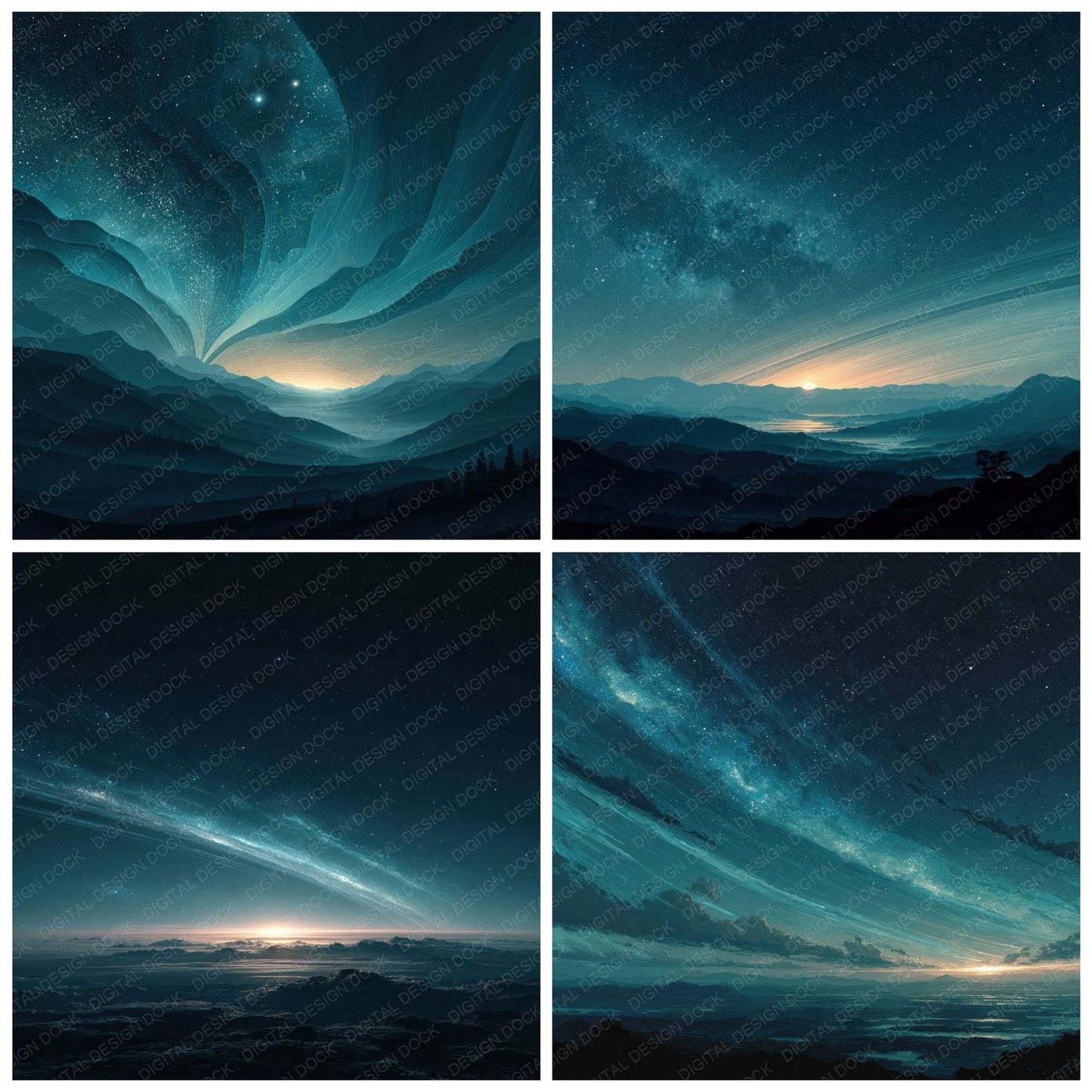 Planet Horizon Space Background Digital Paper Pack (DDD000294)