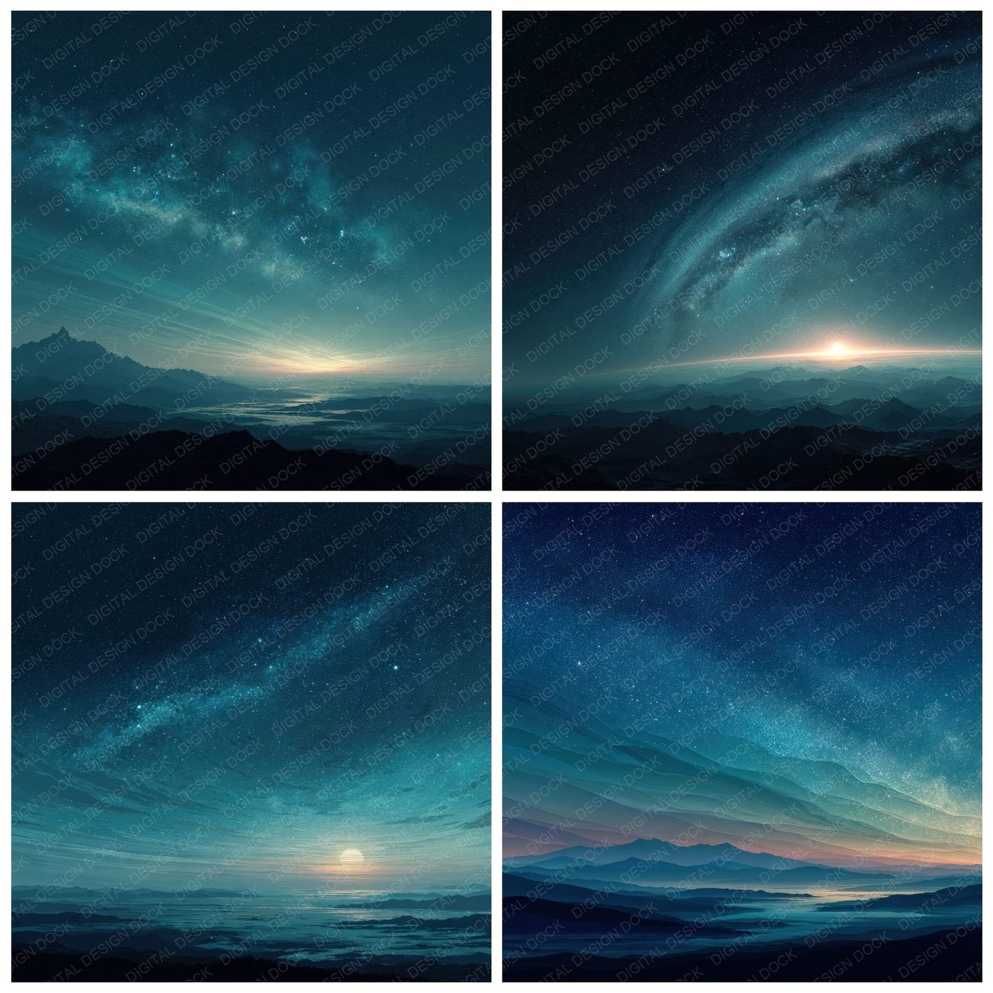 Planet Horizon Space Background Digital Paper Pack (DDD000294)