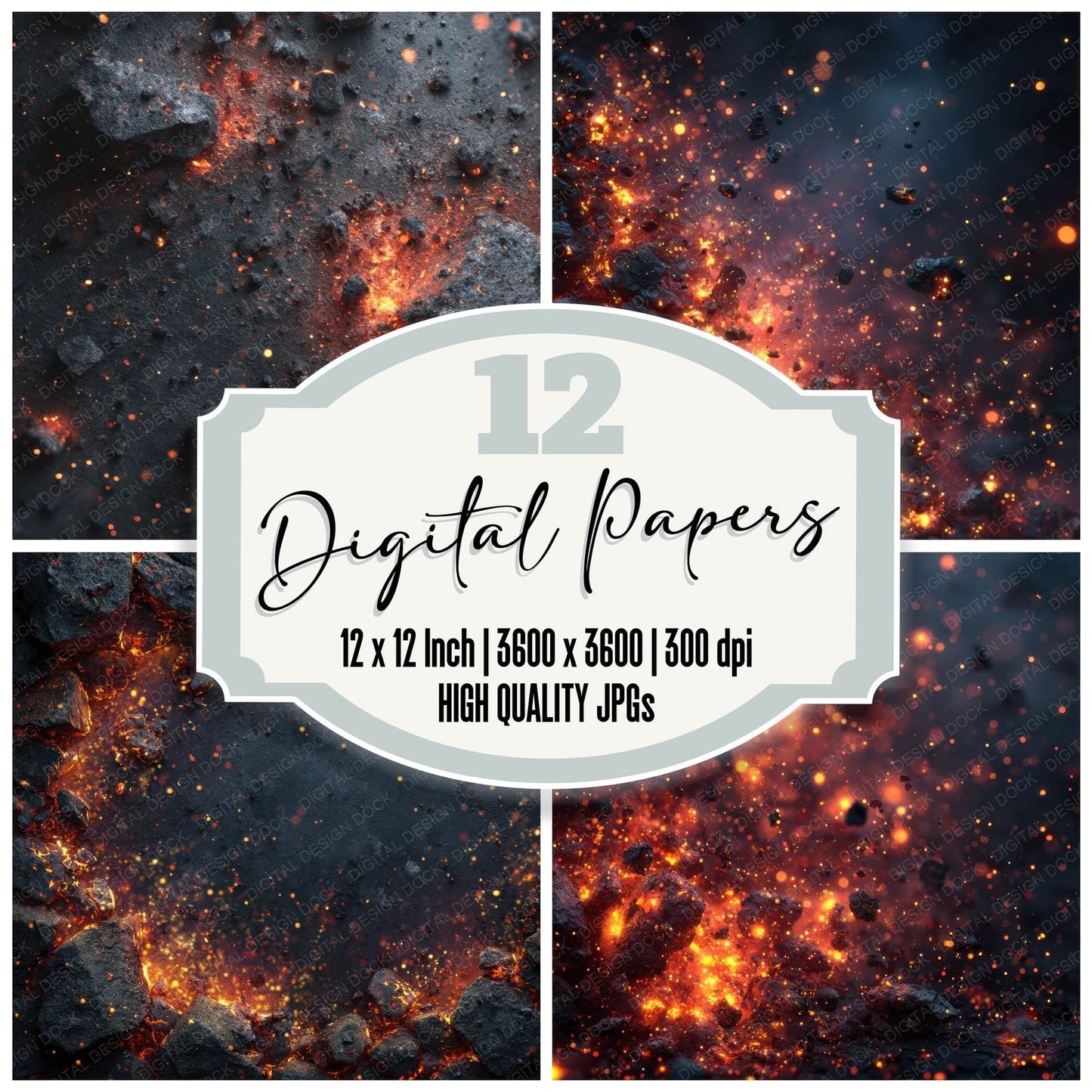 Scattered Ember Overhead Background Digital Paper Pack (DDD000295)