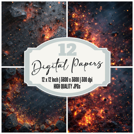 Scattered Ember Overhead Background Digital Paper Pack (DDD000295)