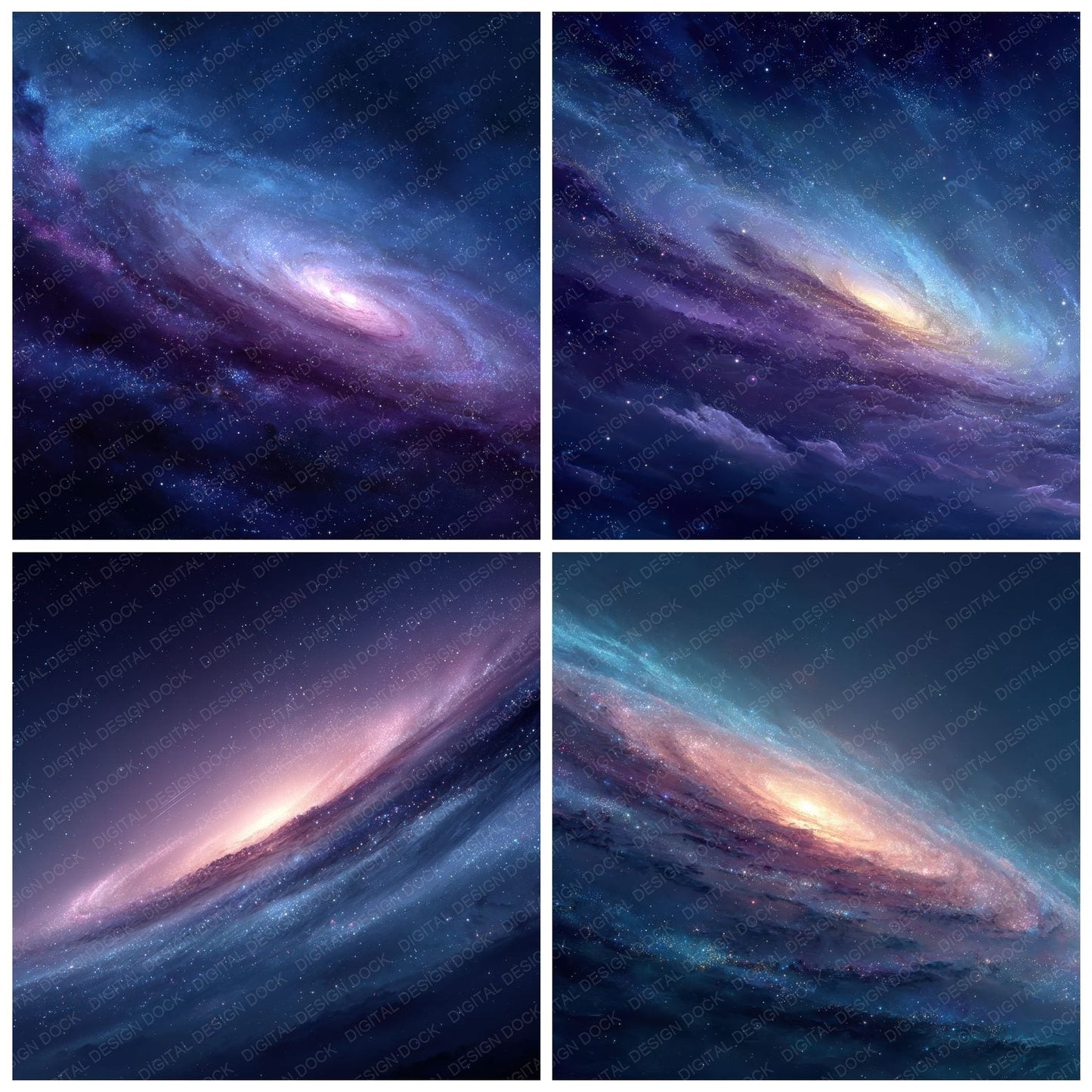 Spiral Galaxy Space Background Digital Paper Pack (DDD000296)