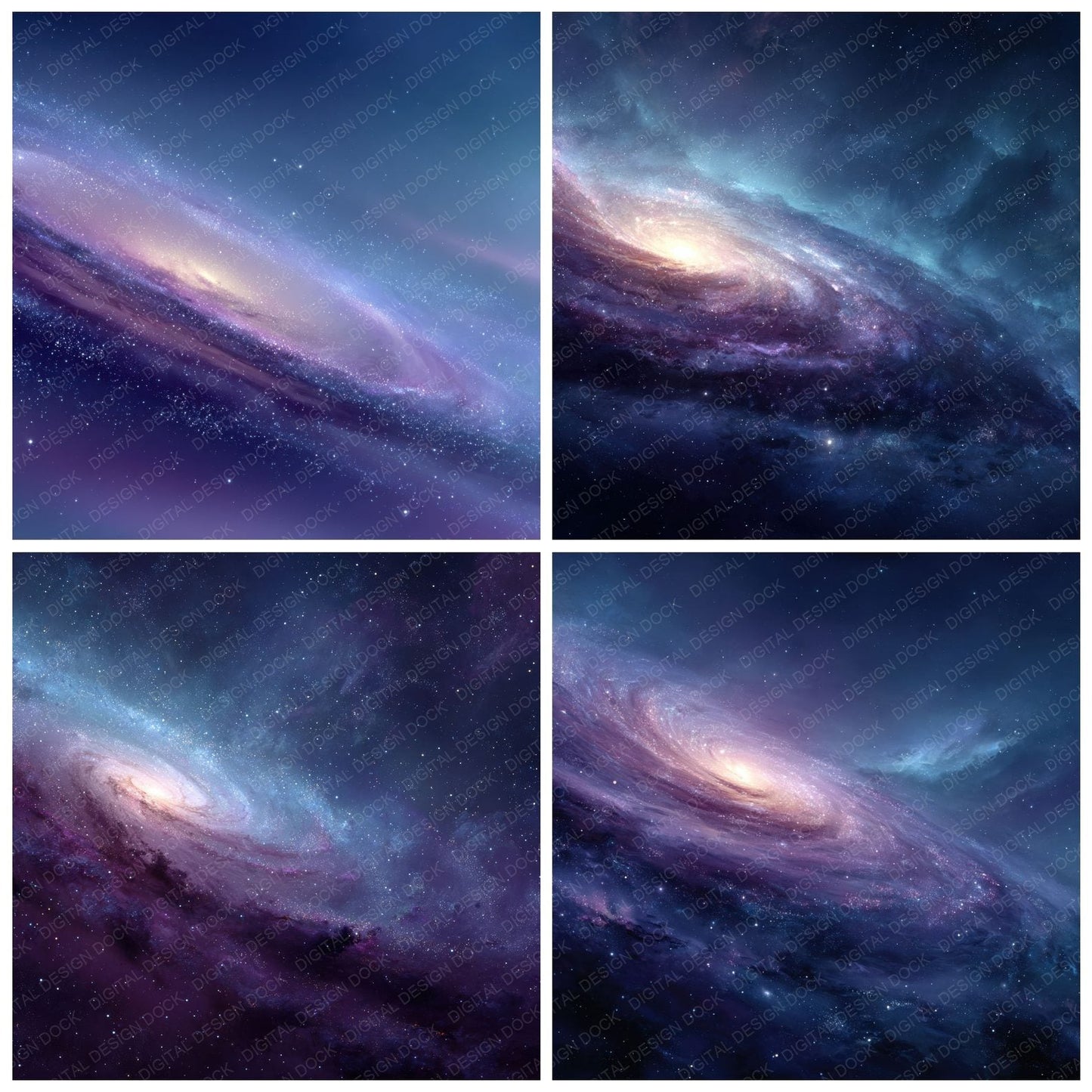 Spiral Galaxy Space Background Digital Paper Pack (DDD000296)