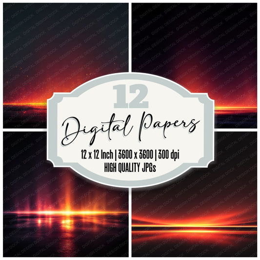Subtle Fire Glow Background Digital Paper Pack (DDD000298)