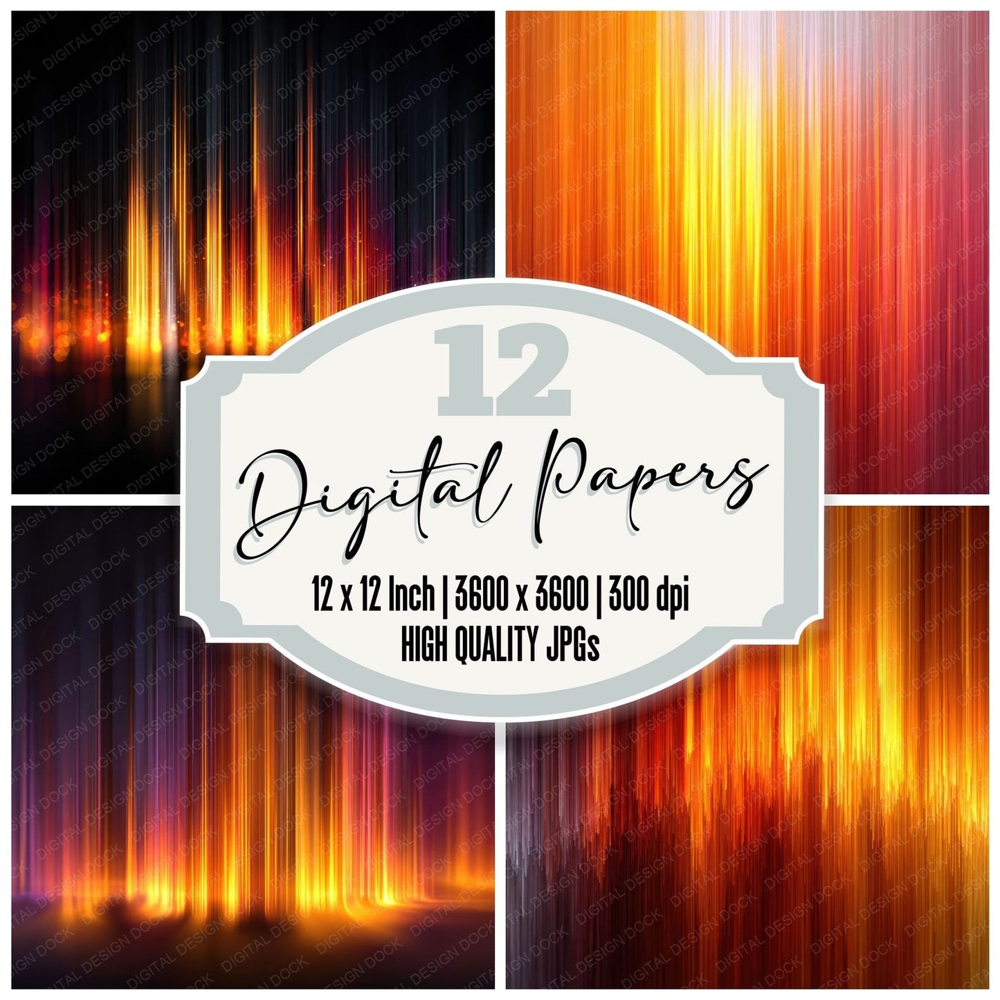 Vertical Fire Motion Background Digital Paper Pack (DDD000299)