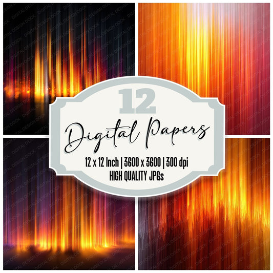 Vertical Fire Motion Background Digital Paper Pack (DDD000299)