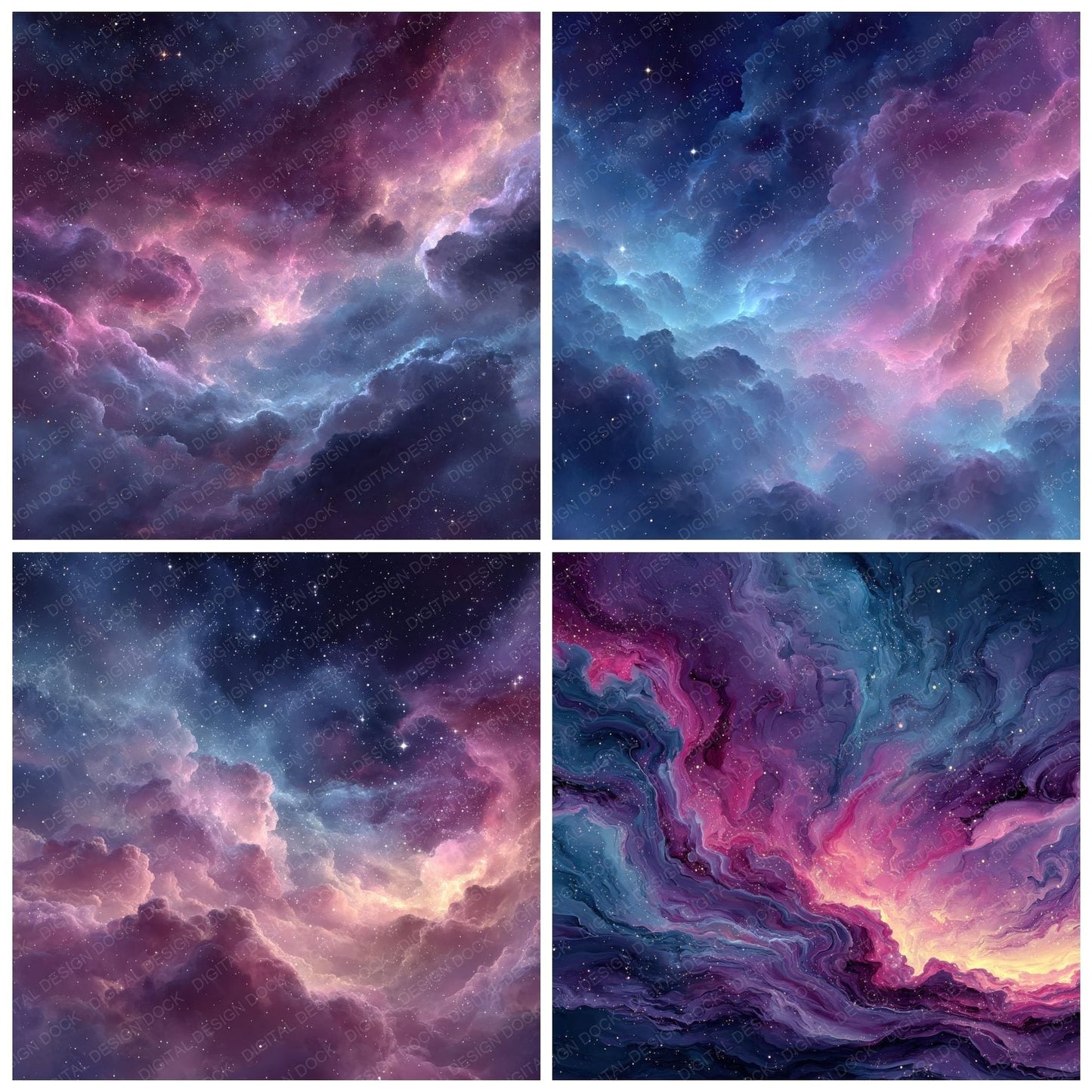 Vivid Nebula Space Background Digital Paper Pack (DDD000300)