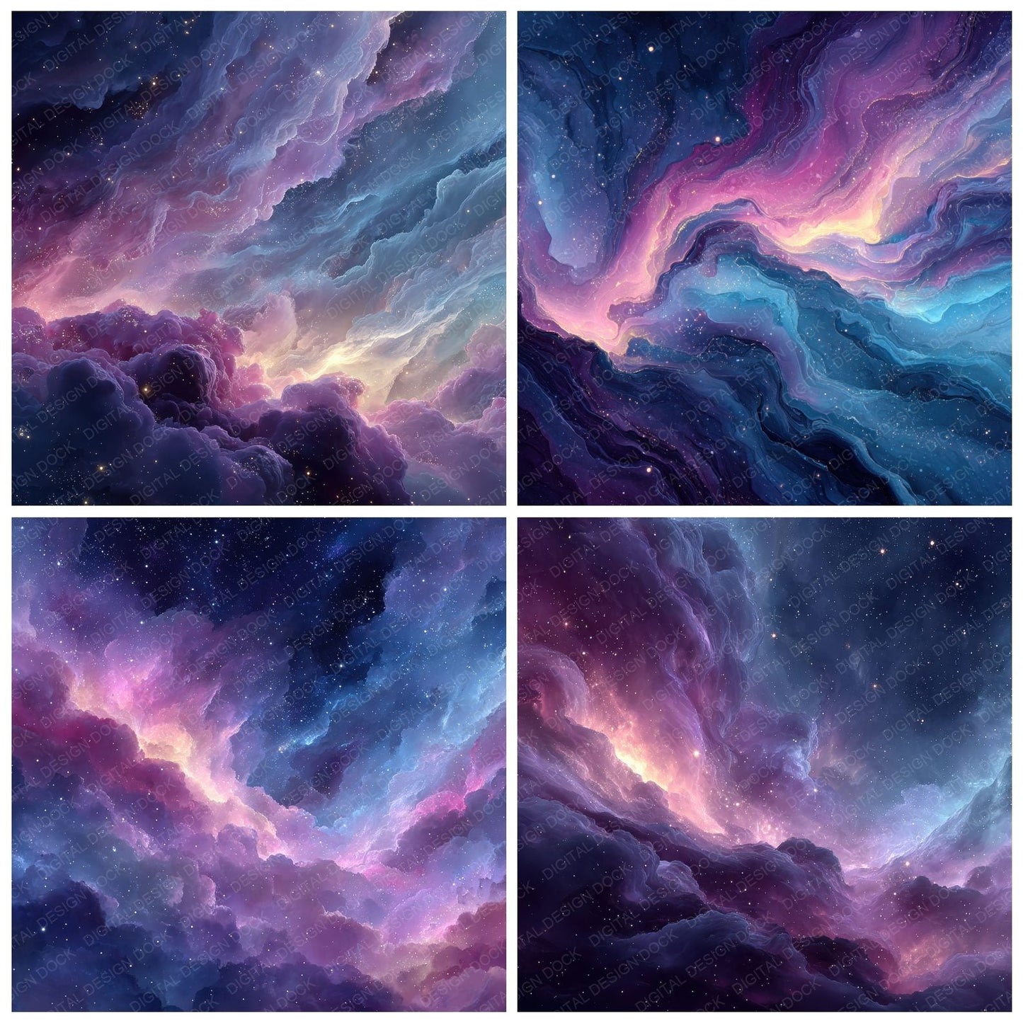 Vivid Nebula Space Background Digital Paper Pack (DDD000300)