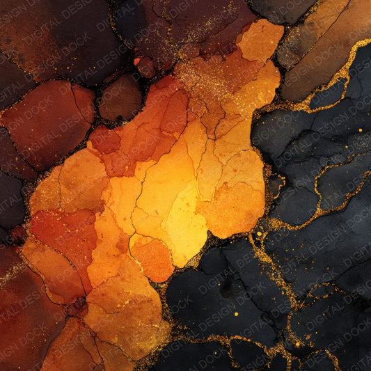 Black Gold Alcohol Ink Background Digital Paper Pack (DDD000301)