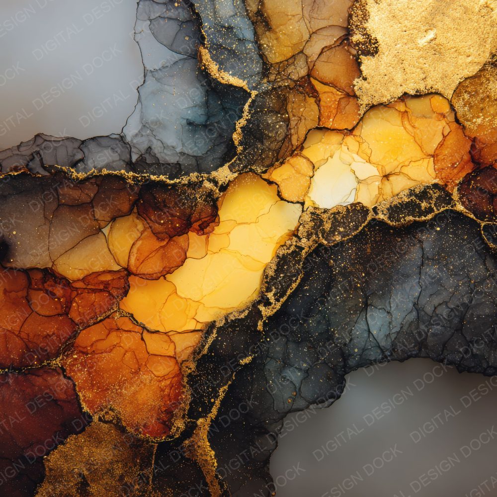 Black Gold Alcohol Ink Background Digital Paper Pack (DDD000301)
