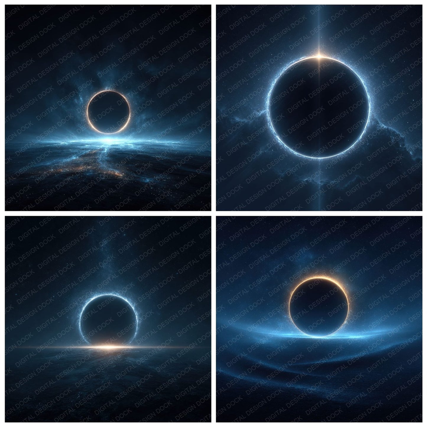 Eclipse Halo Space Background Digital Paper Pack (DDD000304)