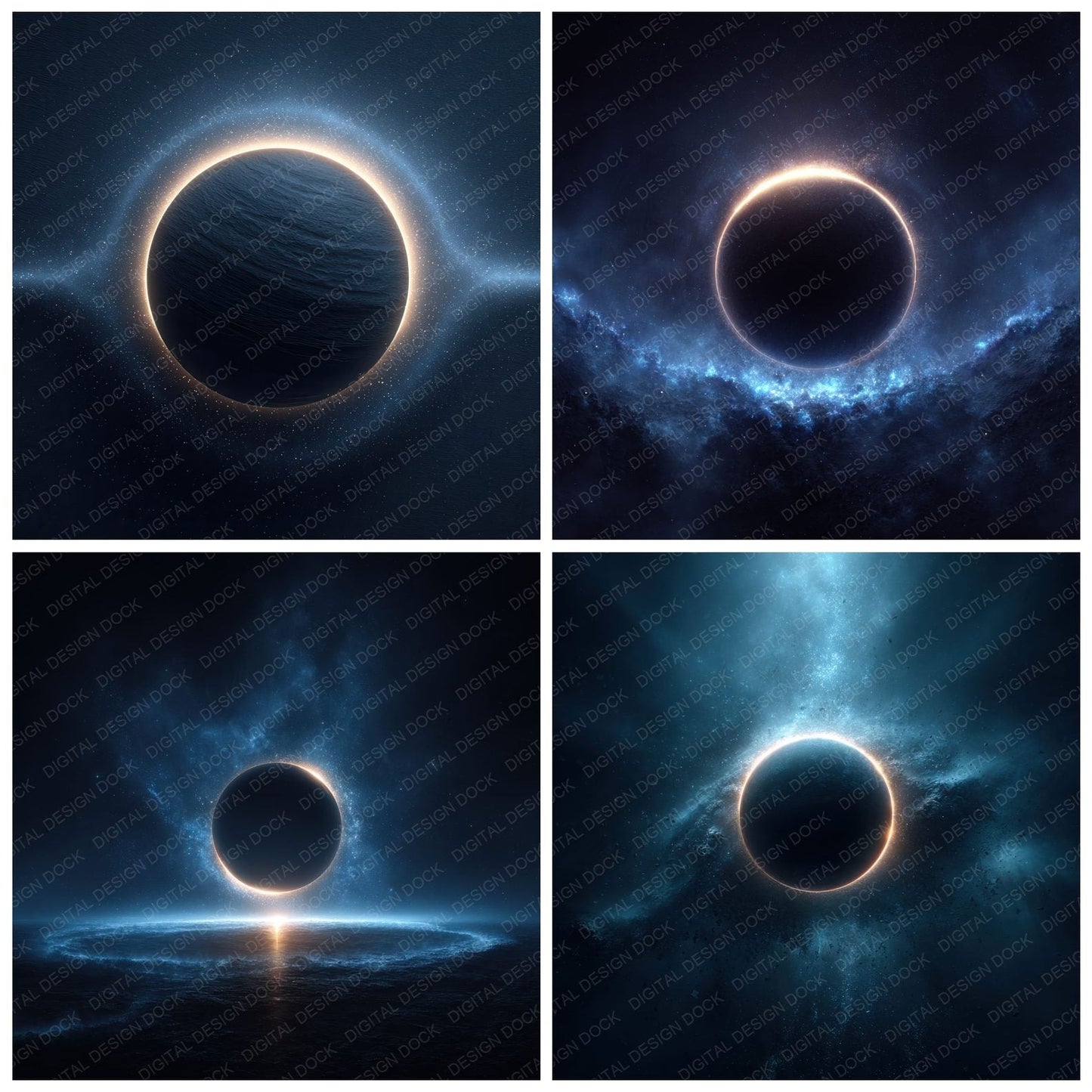 Eclipse Halo Space Background Digital Paper Pack (DDD000304)