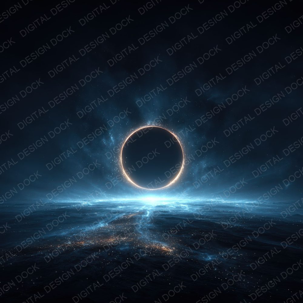 Eclipse Halo Space Background Digital Paper Pack (DDD000304)