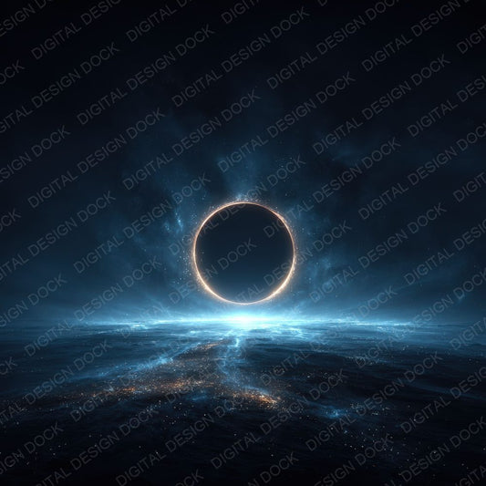 Eclipse Halo Space Background Digital Paper Pack (DDD000304)
