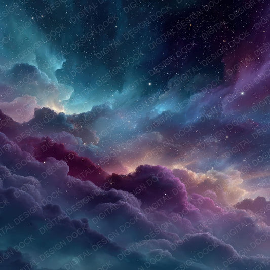 Horizontal Nebula Space Background Digital Paper Pack (DDD000306)