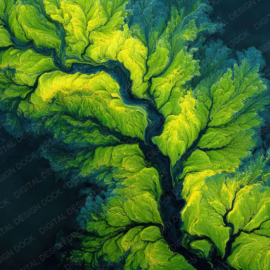 Neon Green Ink Water Background Digital Paper Pack (DDD000309)
