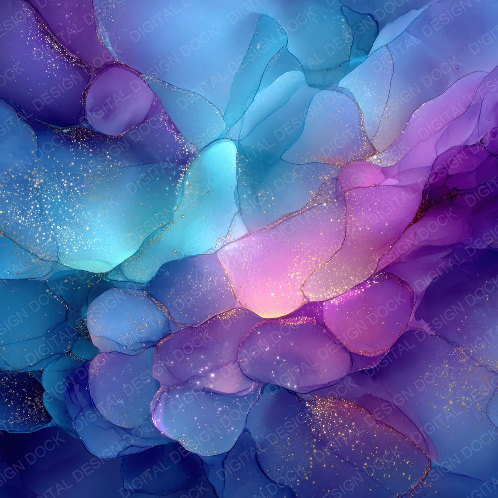 Neon Spectrum Ink Water Background Digital Paper Pack (DDD000311)