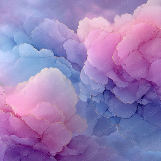 Pastel Bloom Alcohol Ink Background Digital Paper Pack (DDD000313)