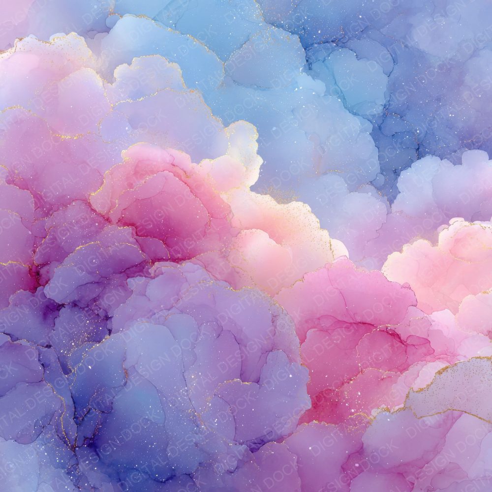 Pastel Bloom Alcohol Ink Background Digital Paper Pack (DDD000313)