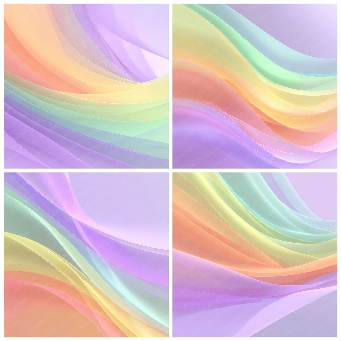 Rainbow Layered Pastel Background Digital Paper Pack (DDD000315)