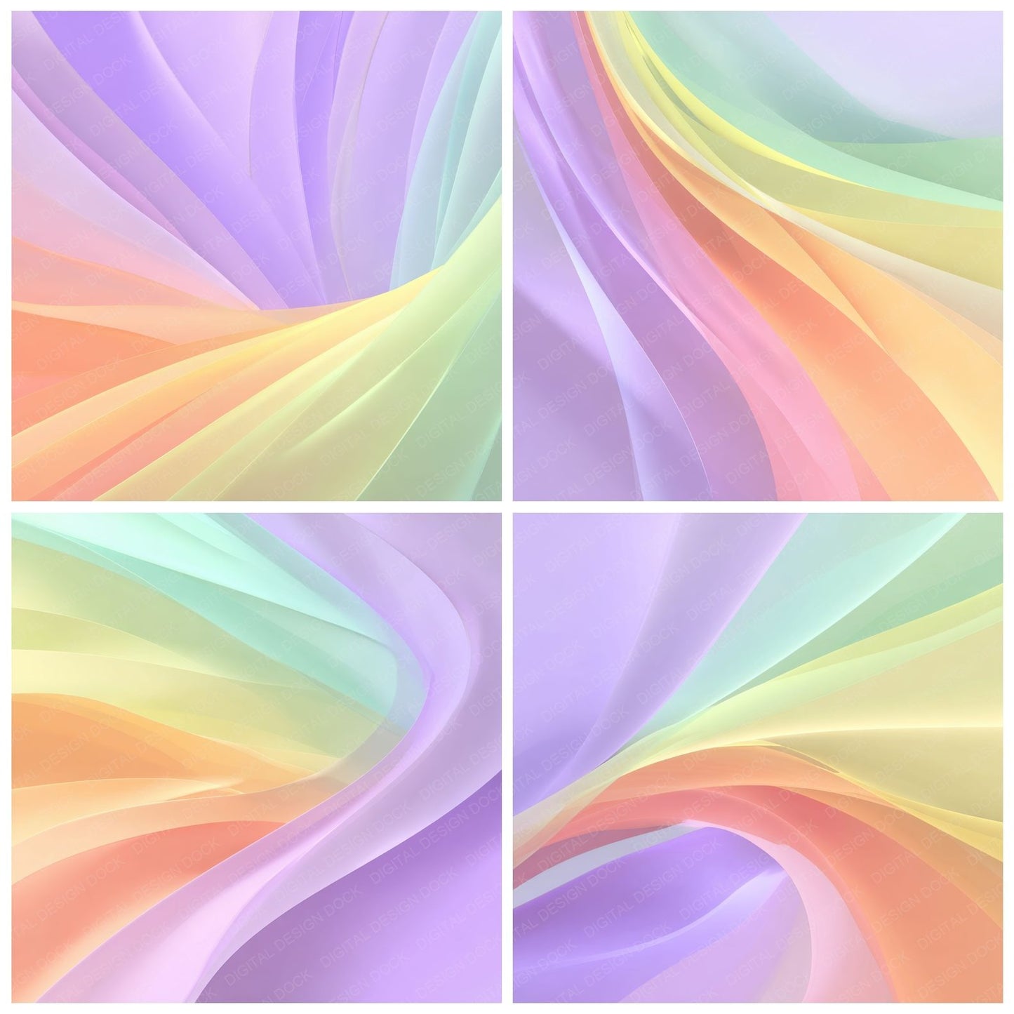 Rainbow Layered Pastel Background Digital Paper Pack (DDD000315)