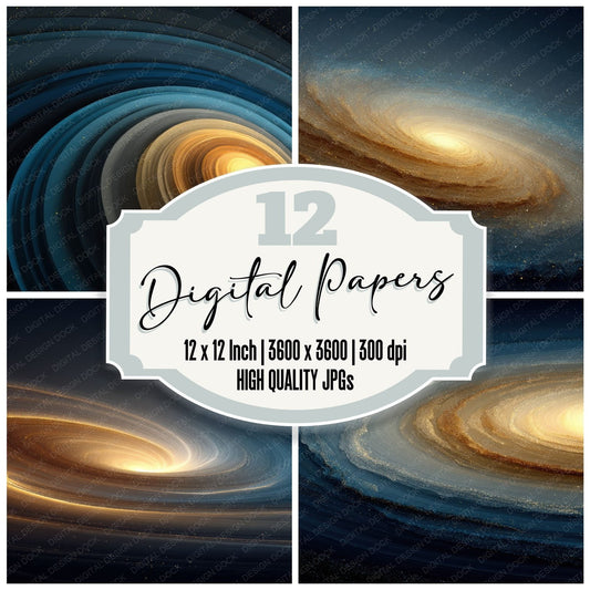 Spiral Core Space Background Digital Paper Pack (DDD000317)