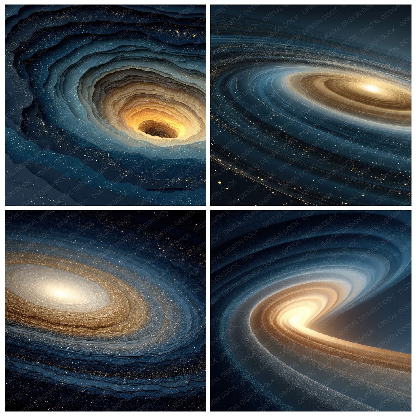 Spiral Core Space Background Digital Paper Pack (DDD000317)