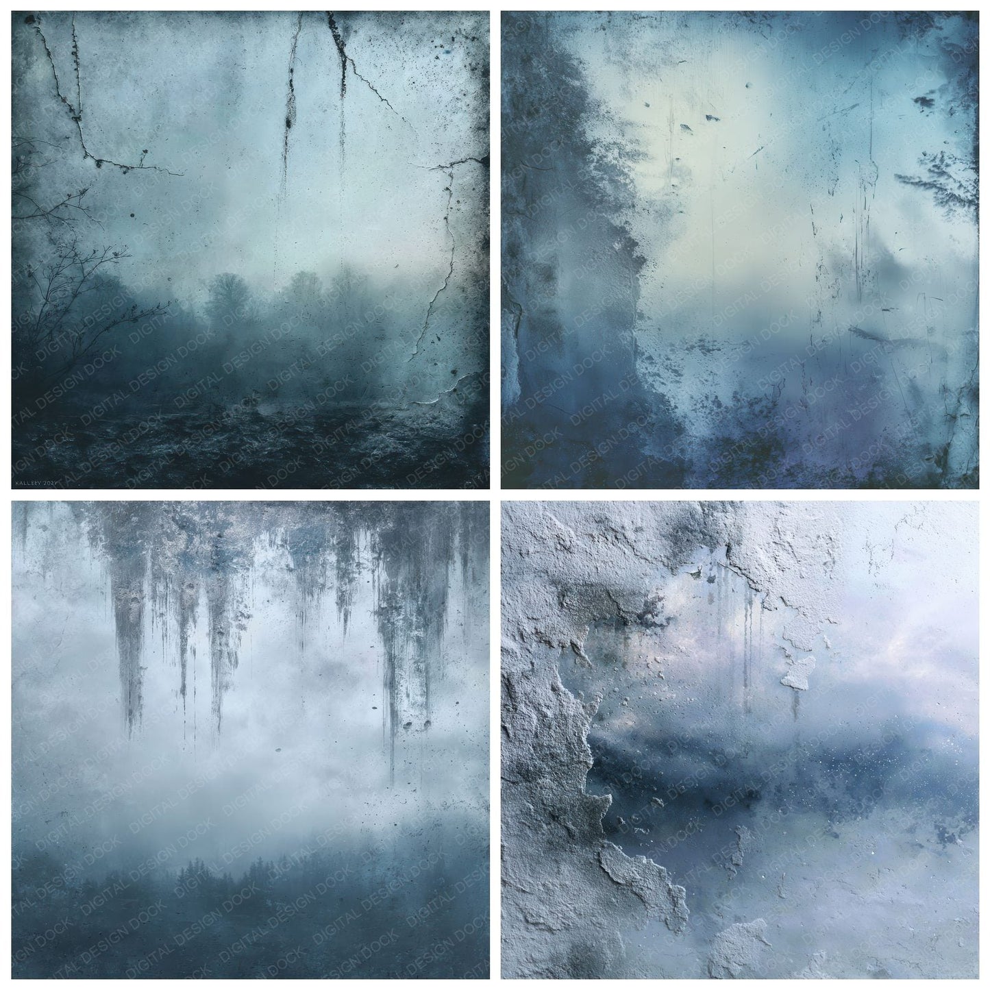 Blue Ash Fog Texture Digital Paper Pack (DDD000321)