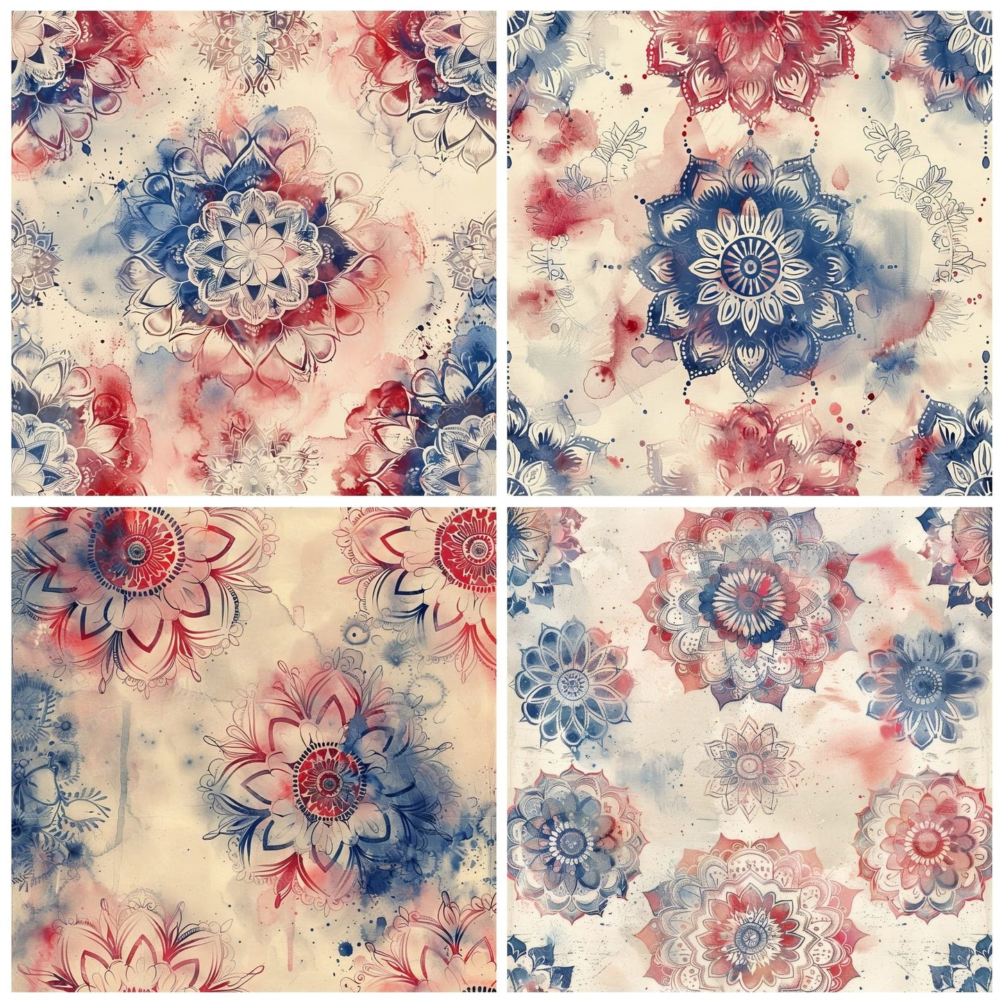 Boho Mandala Vintage Digital Paper Pack (DDD000324)