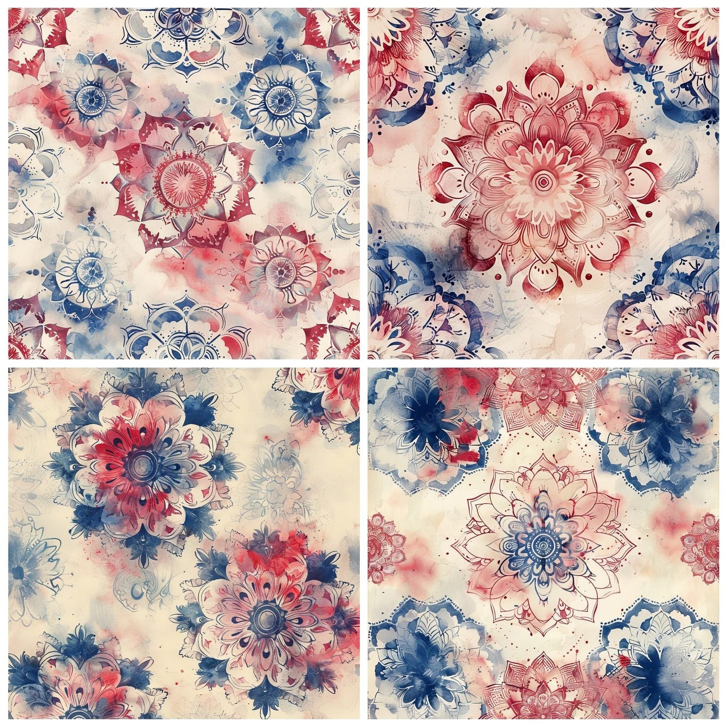 Boho Mandala Vintage Digital Paper Pack (DDD000324)