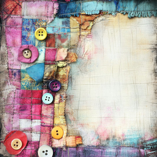 Colourful Button Fabric Digital Paper Pack (DDD000325)