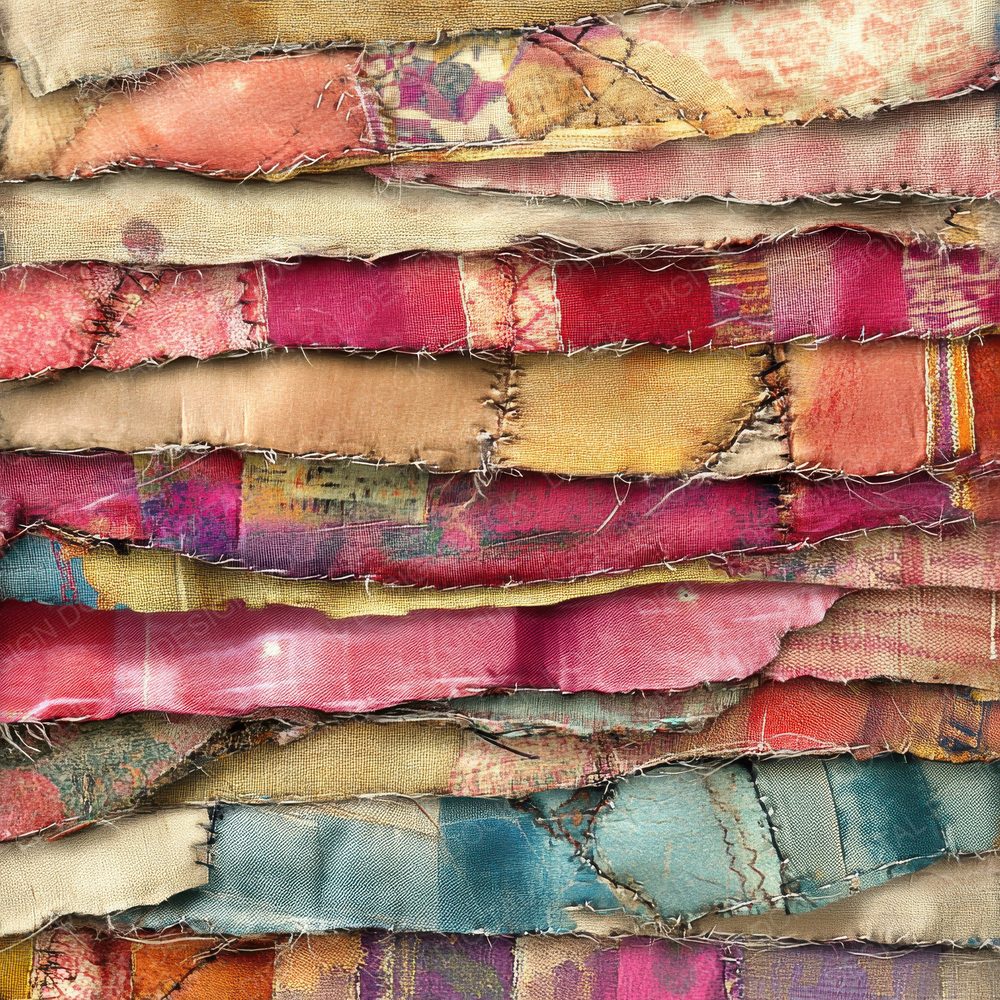 Colourful Patchwork Fabric Digital Paper Pack (DDD000326)