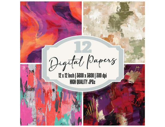 80s Colourful Seamless Patterns digital paper pack designed for background pages in junk journaling and paper craft projects