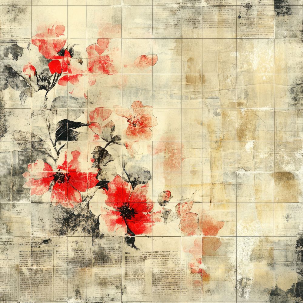 Abstract Grid Florals Digital Paper Pack (DDD000330)