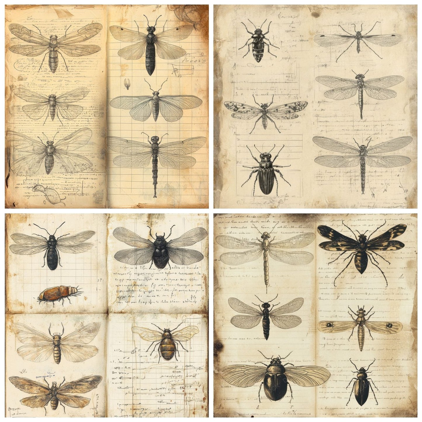 Aged Insect Study Digital Paper Pack (DDD000337)