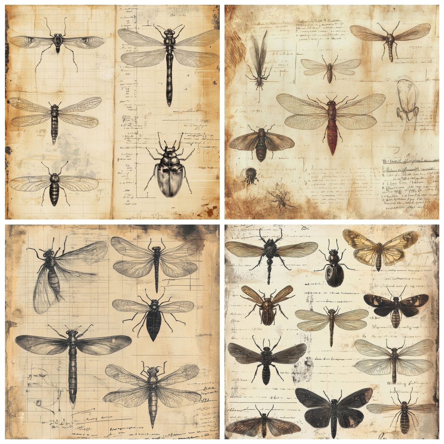 Aged Insect Study Digital Paper Pack (DDD000337)