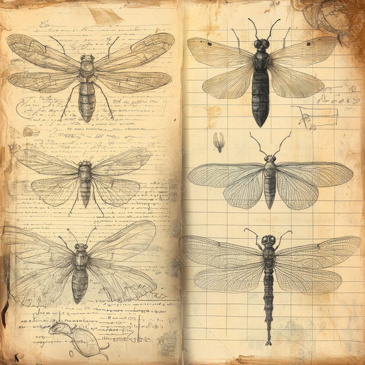 Aged Insect Study Digital Paper Pack (DDD000337)