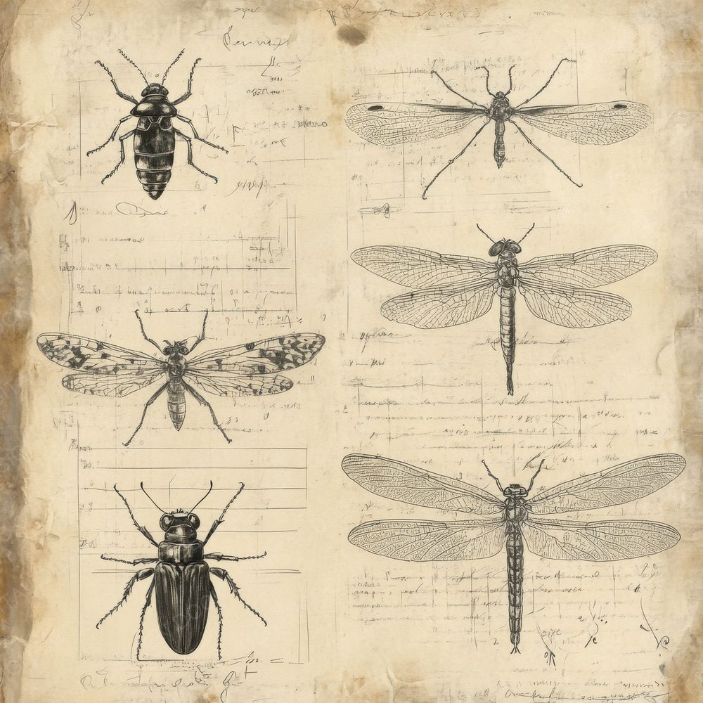 Aged Insect Study Digital Paper Pack (DDD000337)