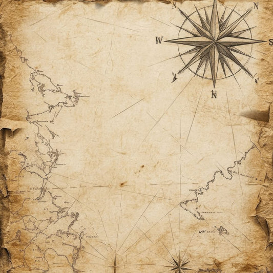 Aged Map Compass Digital Paper Pack (DDD000338)