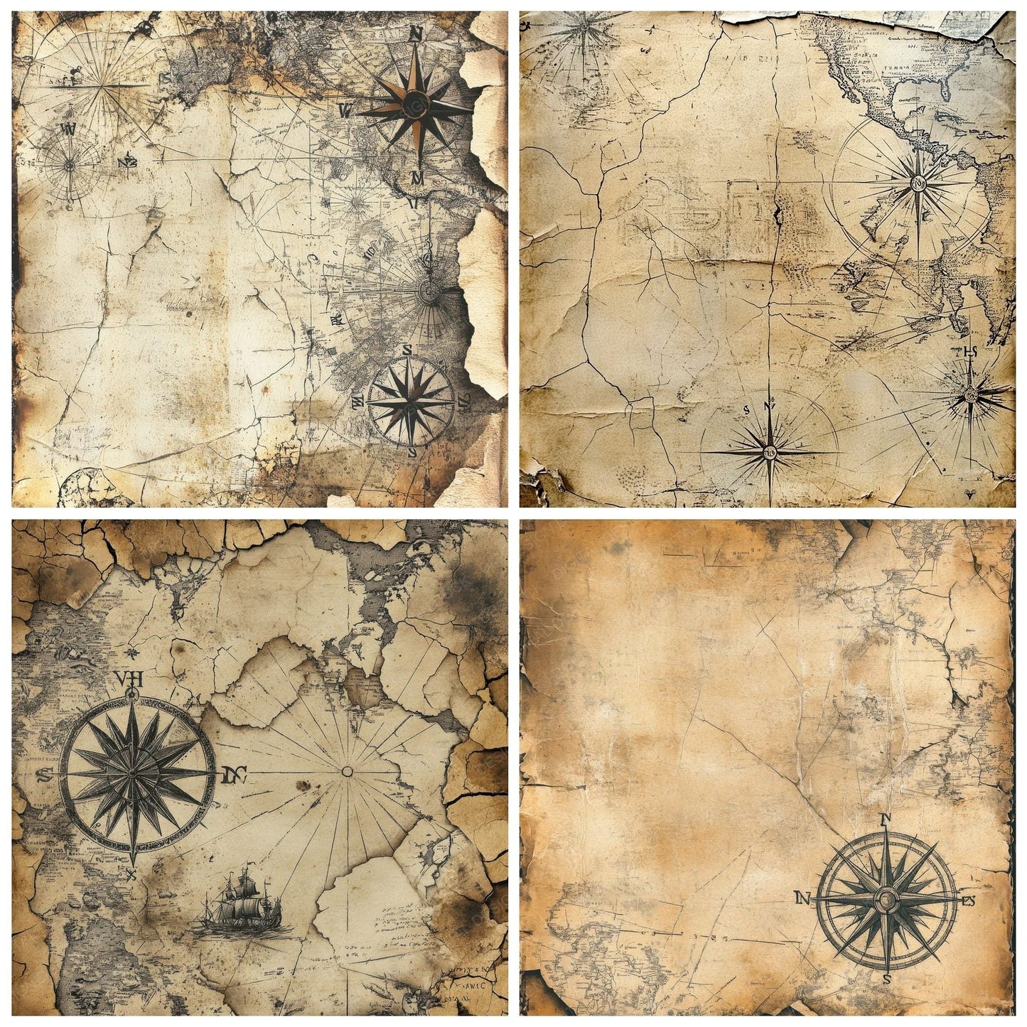 Aged Map Layers Digital Paper Pack (DDD000339)
