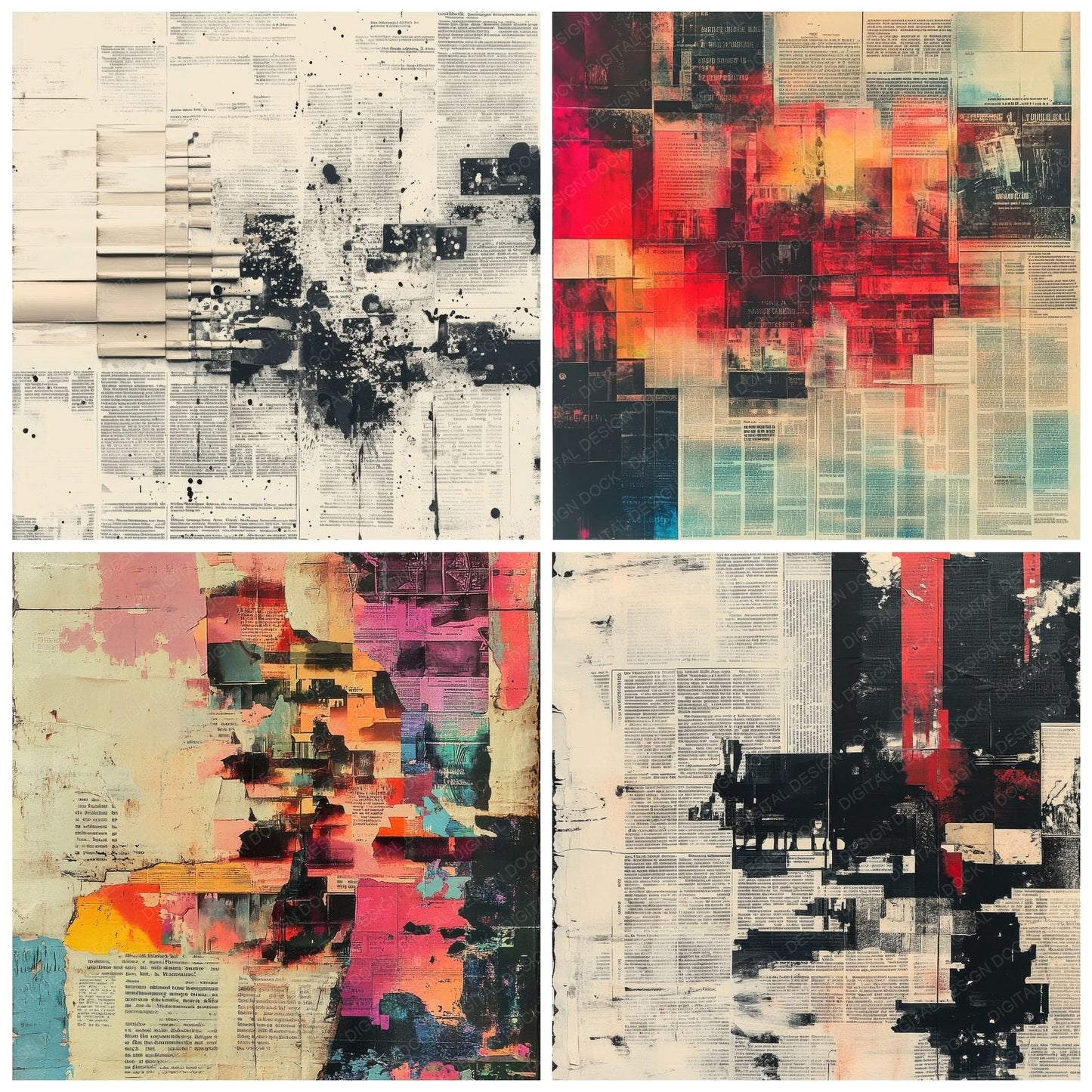 AI Newsprint Digital Paper Pack (DDD000340)