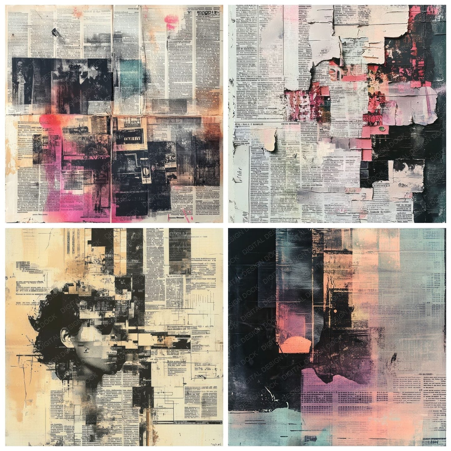 AI Newsprint Digital Paper Pack (DDD000340)