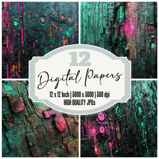 Alien Glyph Panels Digital Paper Pack (DDD000345)