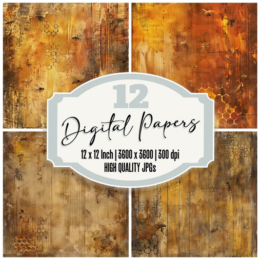 Amber and Sienna Honeycomb Digital Paper Pack (DDD000348)